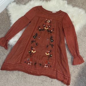 Long Sleeved Embroidered Dress